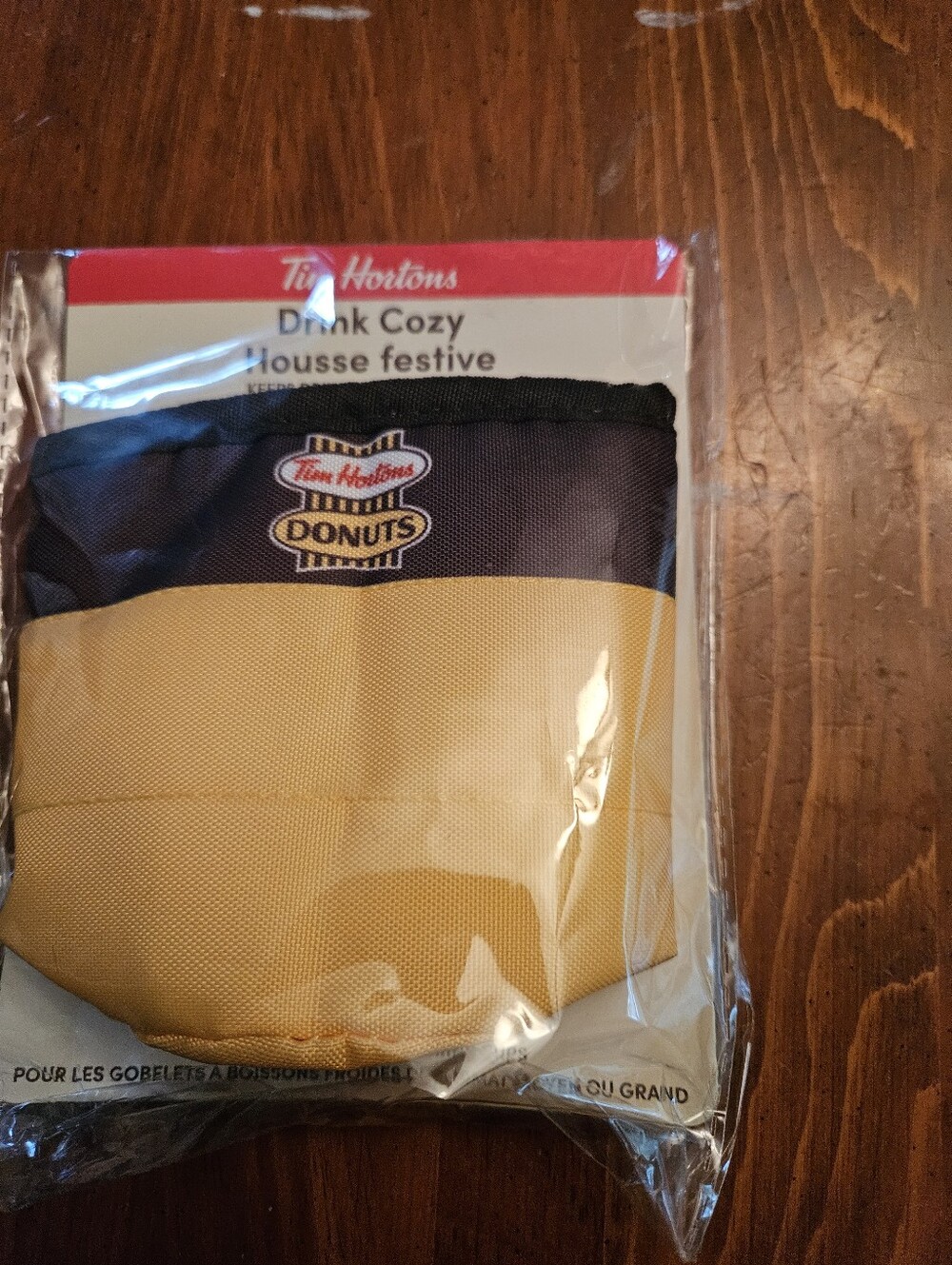 Nip Tim Hortons Donuts Branded Drink Cozy - Yellow & Black
